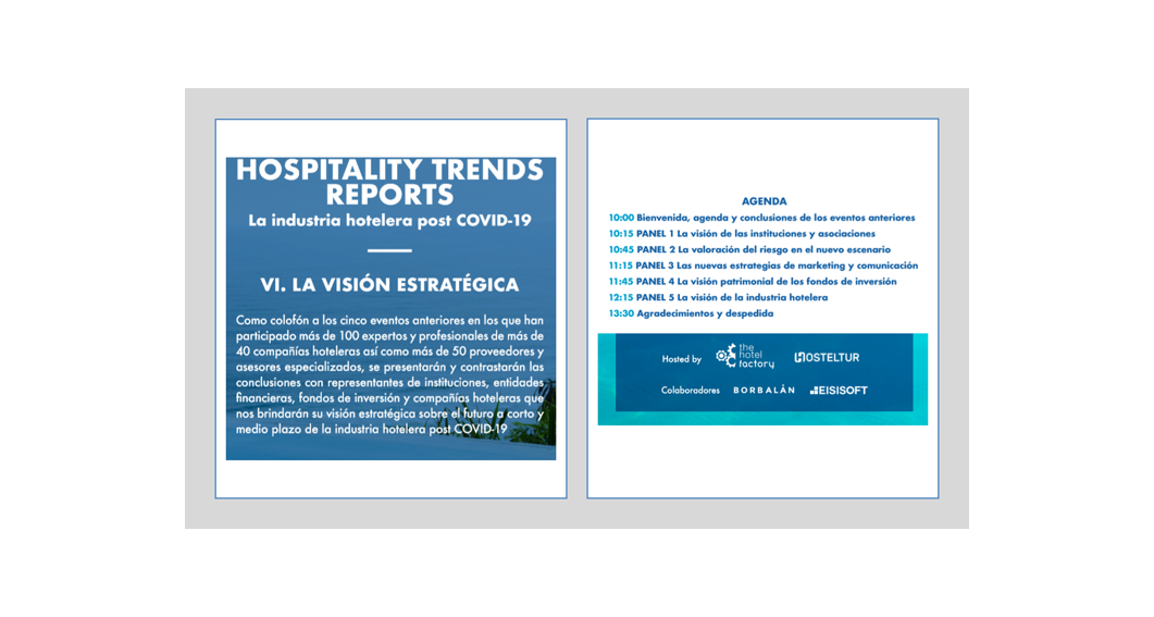 Programa evento online, la visión estratégica de la industria hotelera post-covid  con la intervención del presidente de ACH, Gabriel Llobera